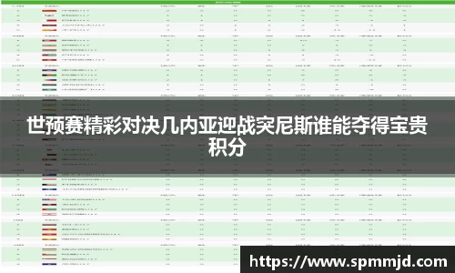 世预赛精彩对决几内亚迎战突尼斯谁能夺得宝贵积分